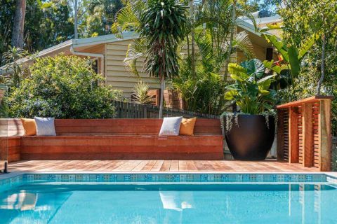 Noosa Heads Residential Poolside Landscaping and Decking