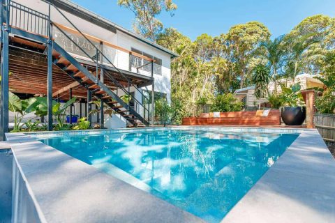 Noosa Heads Residential Poolside Landscaping and Decking